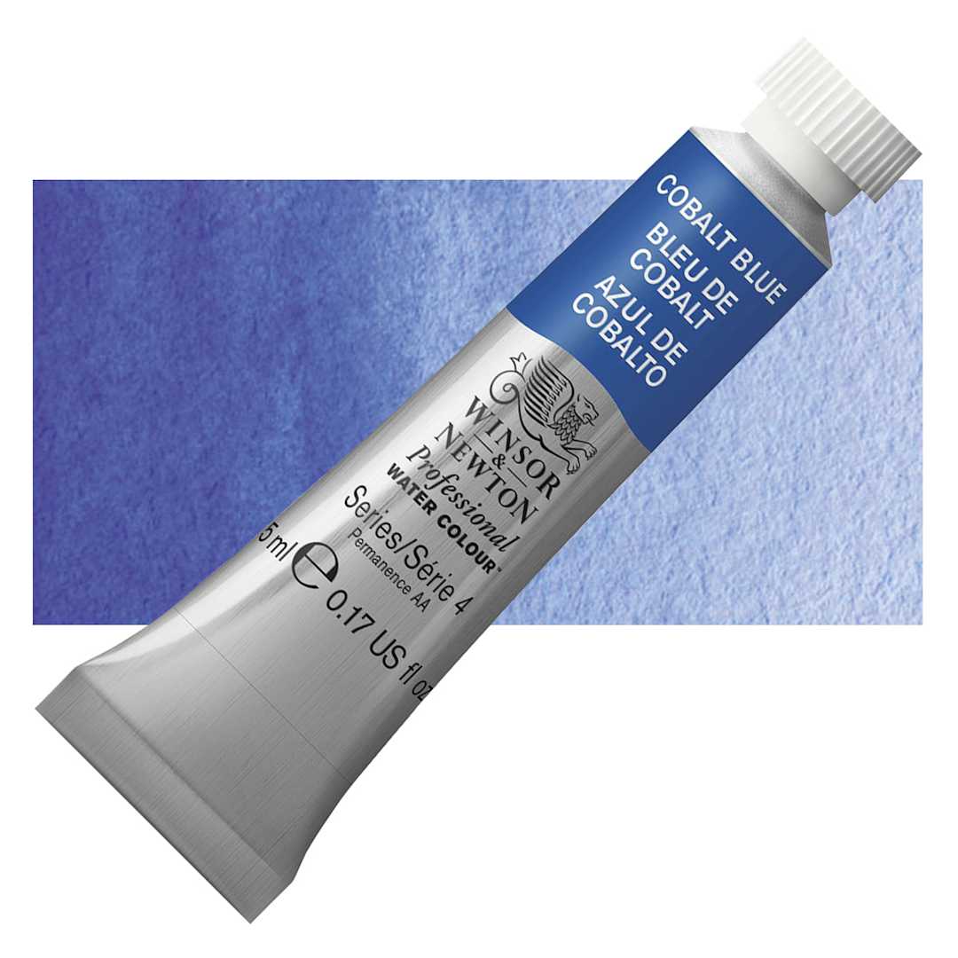 Open in modal - Winsor & Newton Professional Watercolor - Cobalt Blue, 5 ml Tube and swatch