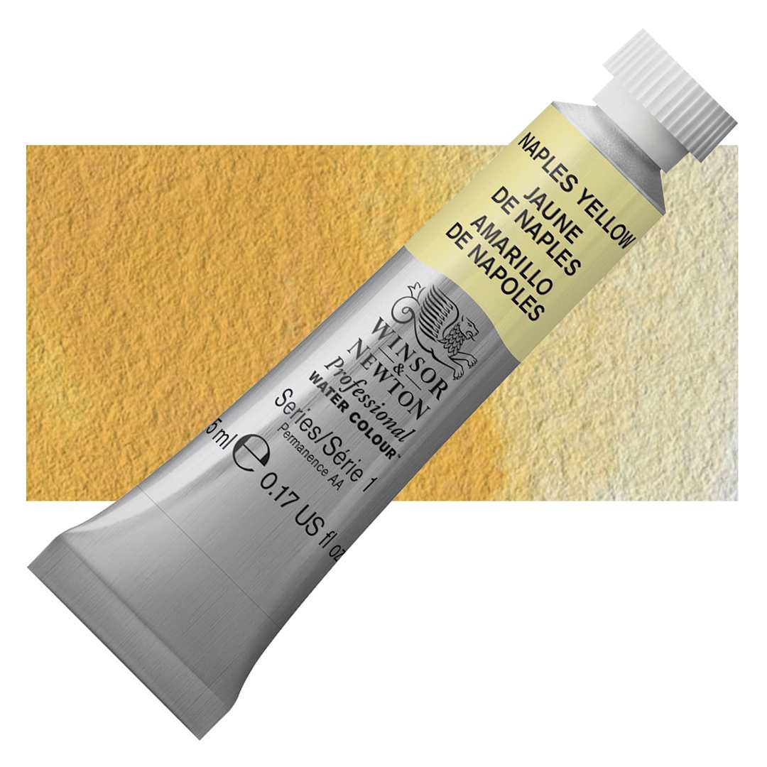 Open in modal - Winsor & Newton Professional Watercolor - Naples Yellow, 5 ml Tube and swatch