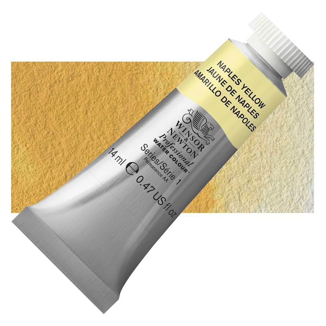 Open in modal - Winsor & Newton Professional Watercolor - Naples Yellow, 14 ml Tube and swatch