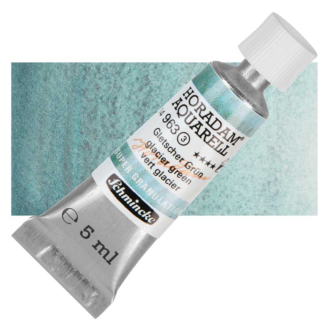 Open in modal - Schmincke Horadam Aquarell Watercolor - Glacier Green, 5 ml tube and swatch