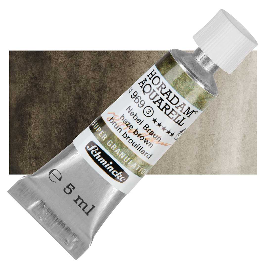 Open in modal - Schmincke Horadam Aquarell Watercolor - Haze Brown, 5 ml tube and swatch