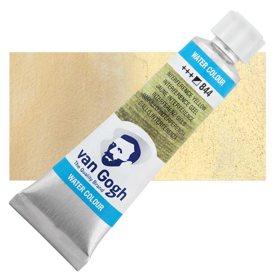 Open in modal - Van Gogh Watercolor - Interference Yellow, 10 ml tube and swatch