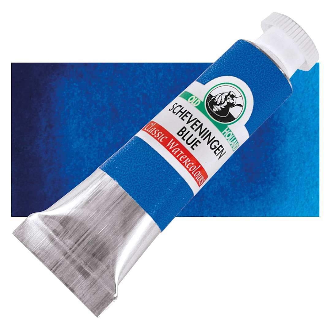 Open in modal - Old Holland Classic Artist Watercolor - Scheveningen Blue, 6 ml tube and swatch