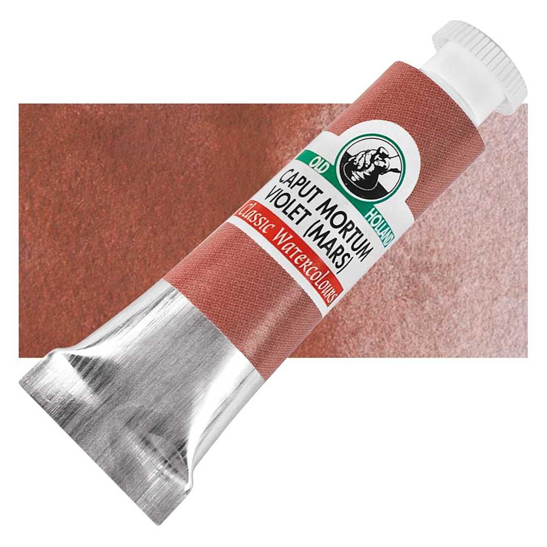 Open in modal - Old Holland Classic Artist Watercolor - Caput Mortuum Violet (Mars), 6 ml tube and swatch