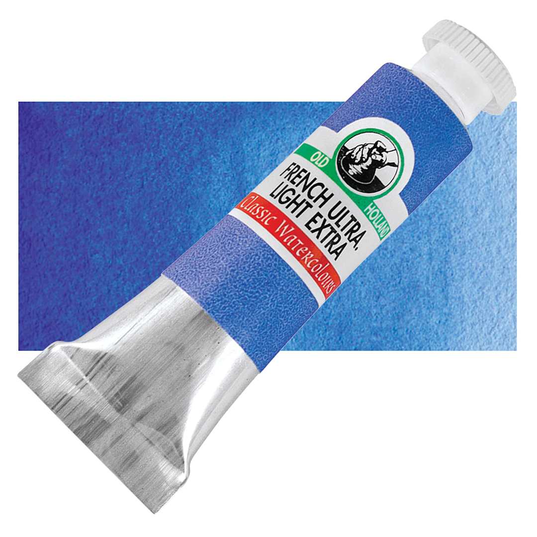 Open in modal - Old Holland Classic Artist Watercolor - French Ultra Light Extra, 6 ml tube and swatch