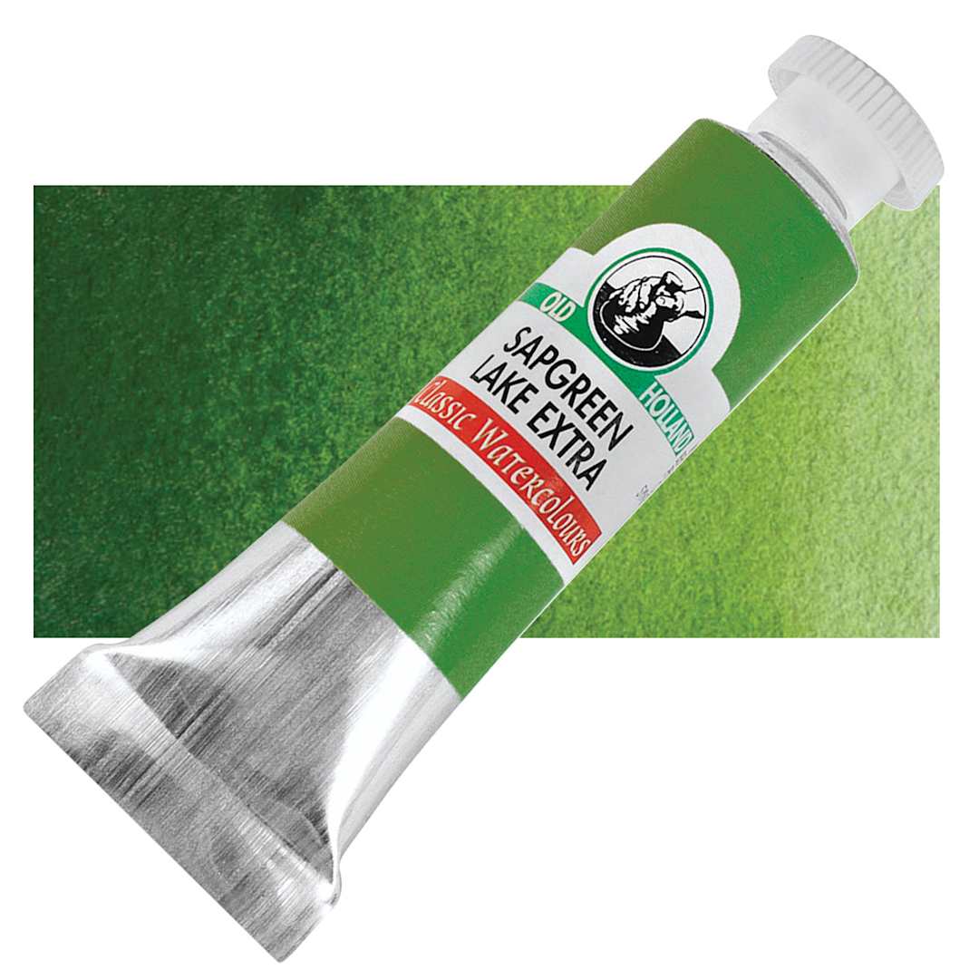 Open in modal - Old Holland Classic Artist Watercolor - Sapgreen Lake Extra, 6 ml tube and swatch