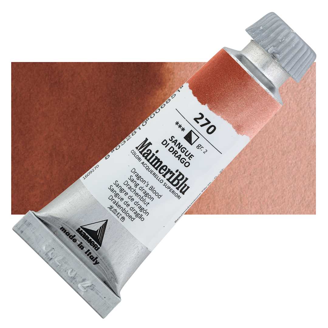 Open in modal - Maimeri Blu Artist Watercolor - Dragon's Blood, 12 ml Tube and swatch