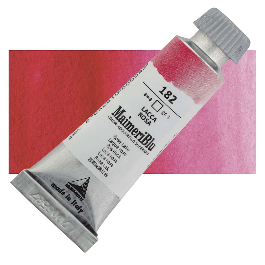 Open in modal - Maimeri Blu Artist Watercolor - Rose Lake, 12 ml Tube and swatch