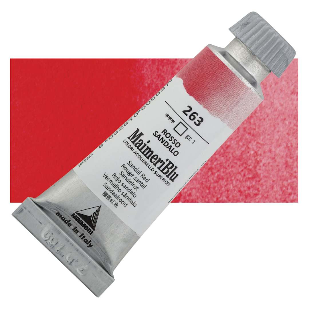 Open in modal - Maimeri Blu Artist Watercolor - Sandal Red, 12 ml Tube and swatch