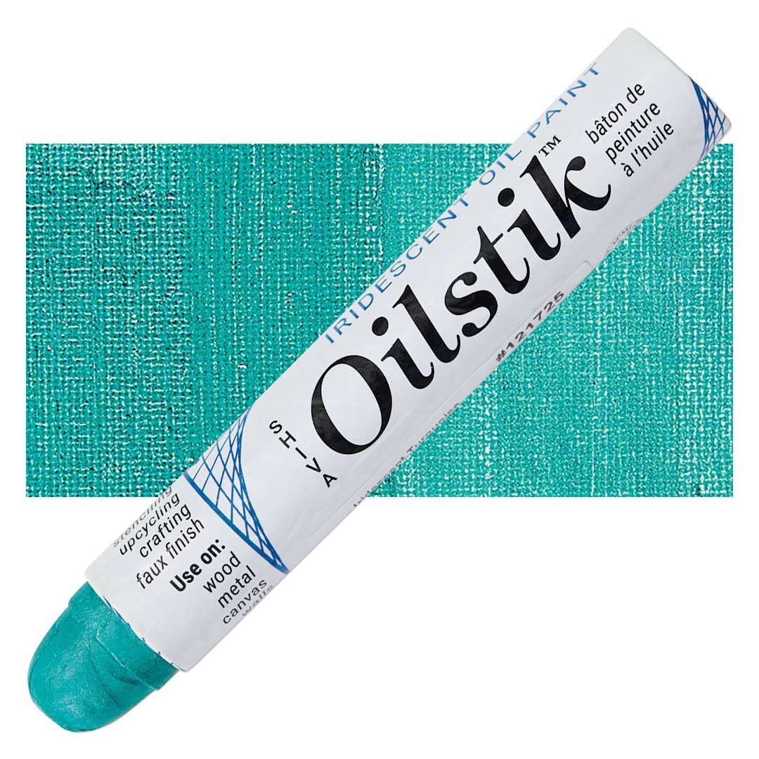 Open in modal - Shiva Oilstik Oil Paint - Iridescent Turquoise oilstik and swatch