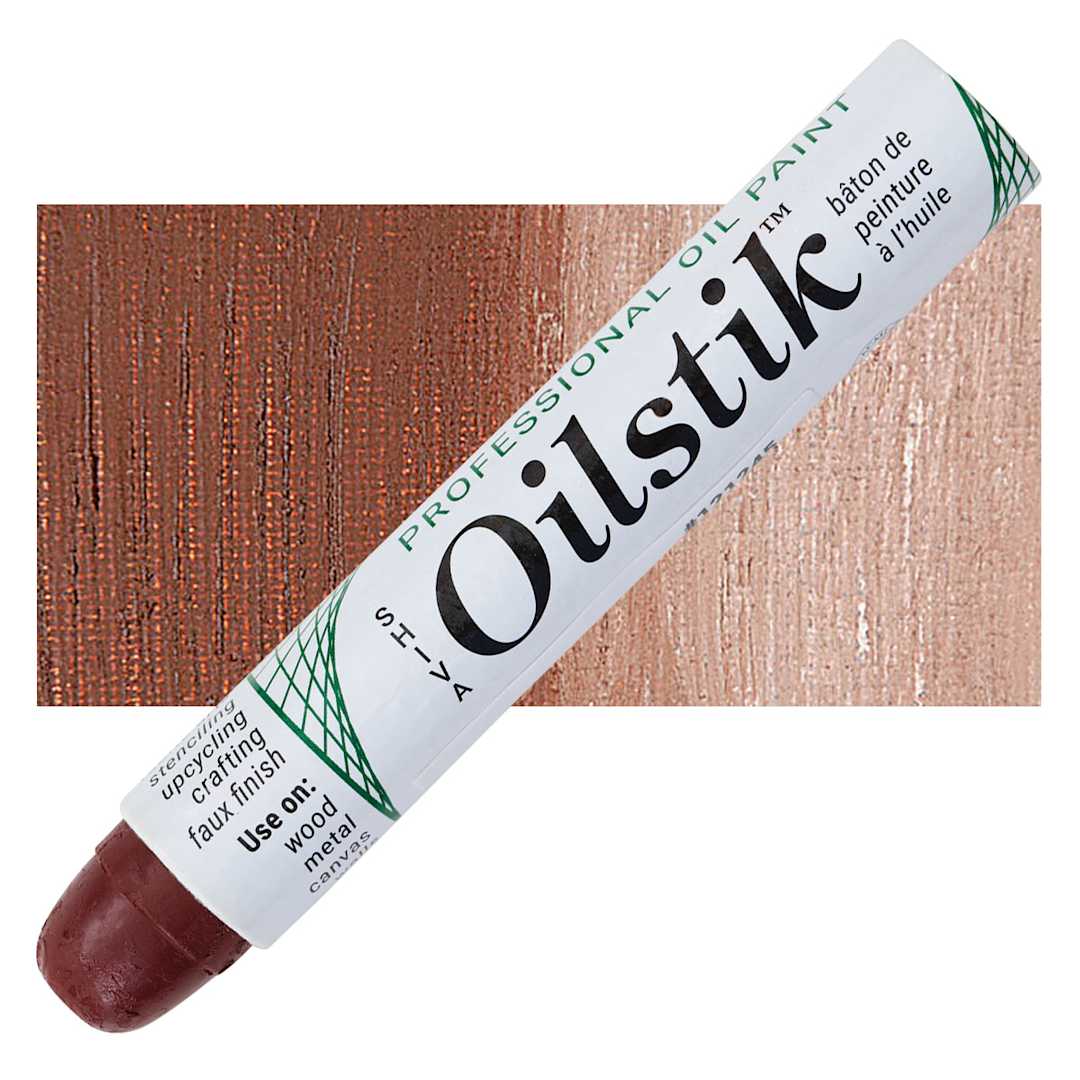 Open in modal - Shiva Oilstik Oil Paint - Burnt Sienna oilstik and swatch