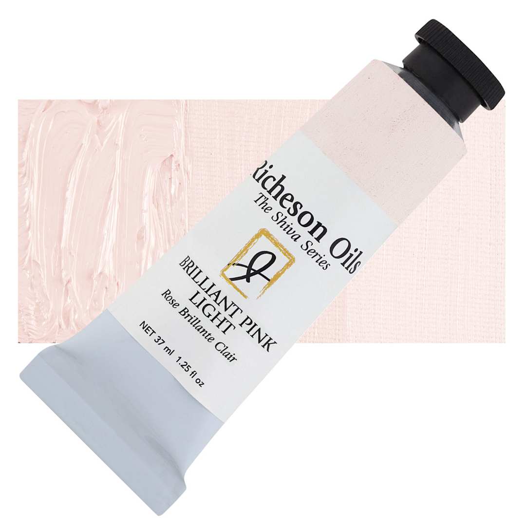 Open in modal - Shiva Signature Artist Oil Color - Brilliant Pink Light, 1.25 oz Tube and swatch