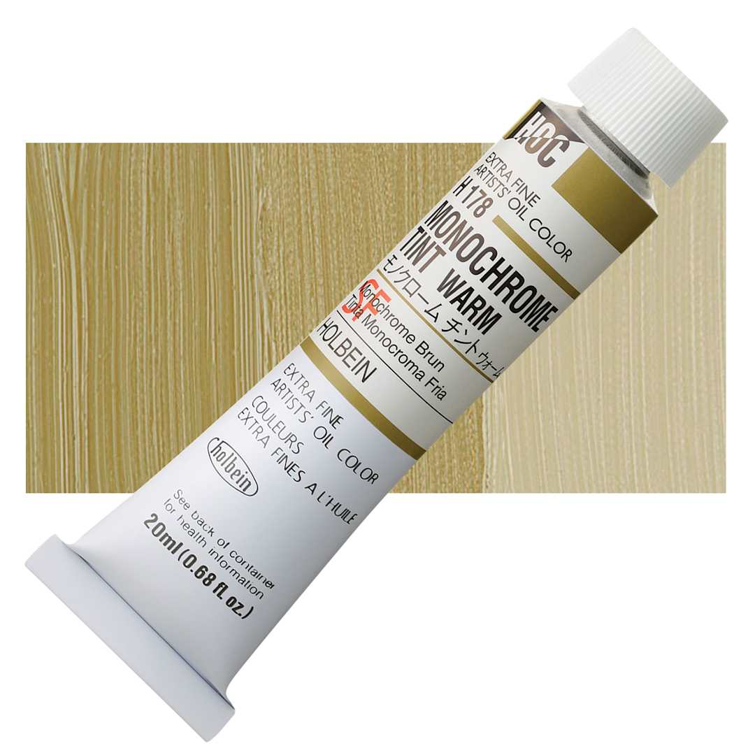 Open in modal - Holbein Artists' Oil Color - Monochrome Warm, 20 ml tube and swatch