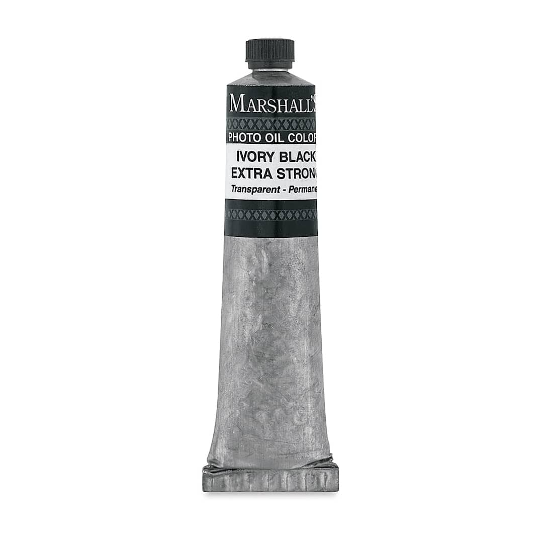 Open in modal - Marshall's Photo Oil Color - Ivory Black Extra Strong, 3/4" x 4" Tube