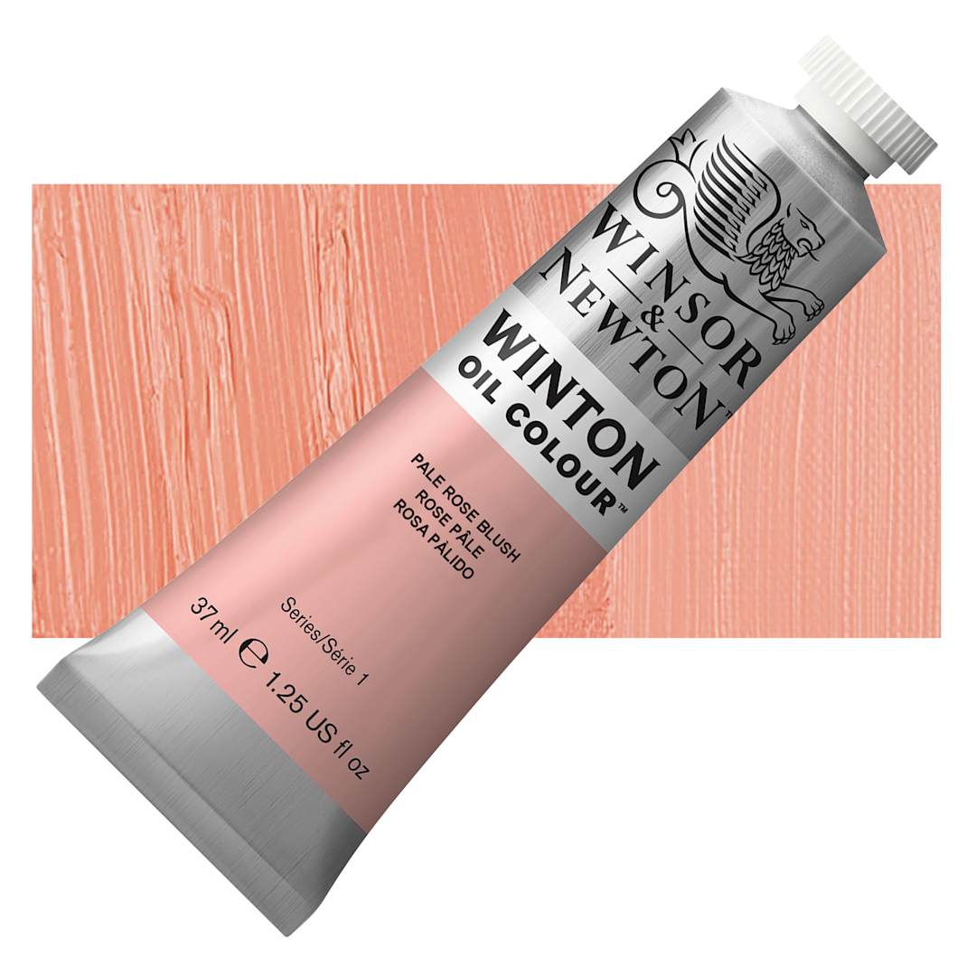 Open in modal - Winsor & Newton Winton Oil Color - Pale Rose Blush, 37 ml tube and swatch