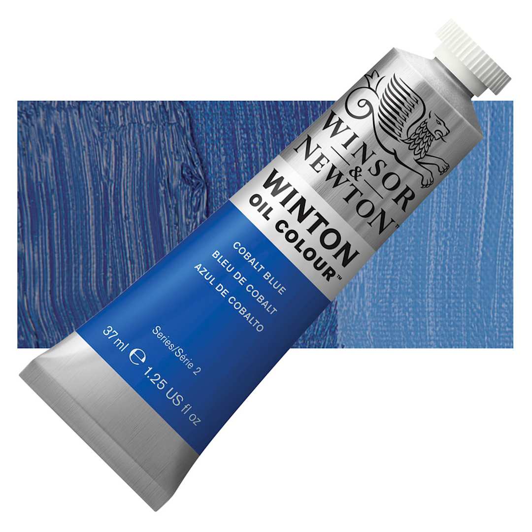 Open in modal - Winsor & Newton Winton Oil Color - Cobalt Blue, 37 ml tube and swatch