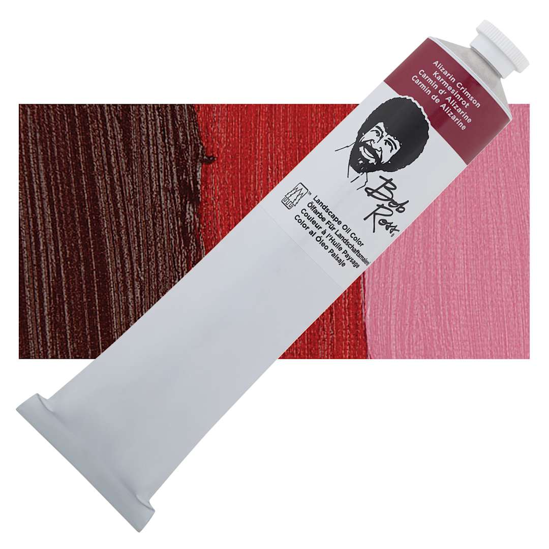 Open in modal - Bob Ross Oil Color - Alizarin Crimson, 6.8 oz tube and swatch
