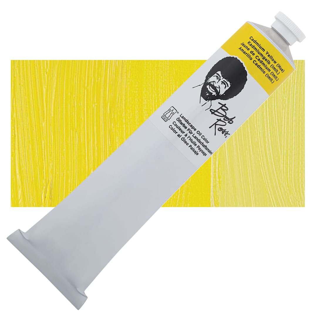 Open in modal - Bob Ross Oil Color - Cadmium Yellow Hue, 6.8 oz tube and swatch