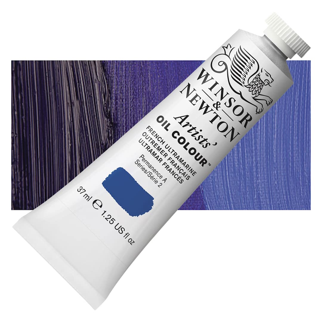 Open in modal - Winsor & Newton Artists' Oil Color - French Ultramarine, 37 ml tube and swatch