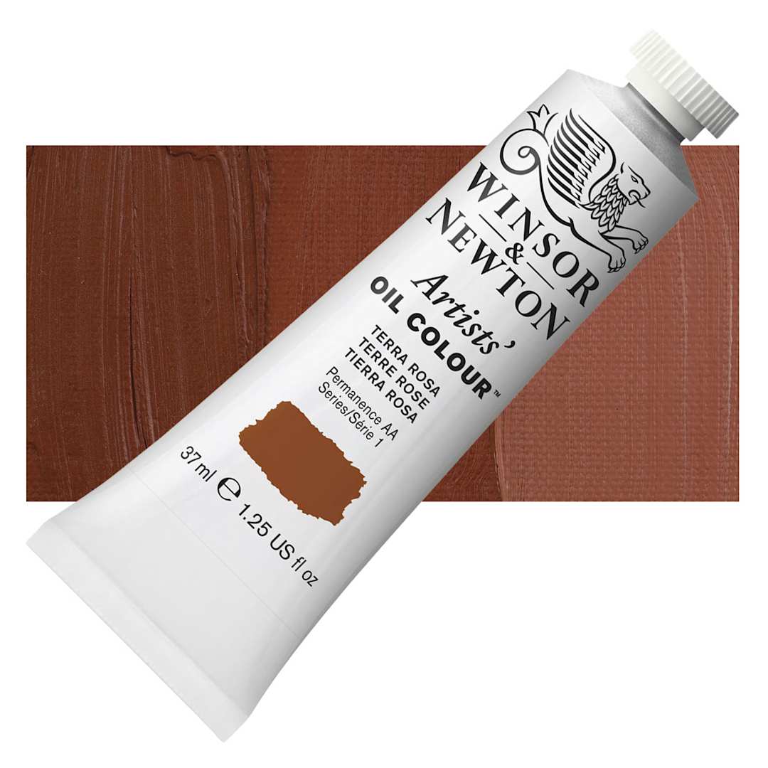 Open in modal - Winsor & Newton Artists' Oil Color - Terra Rosa, 37 ml tube and swatch
