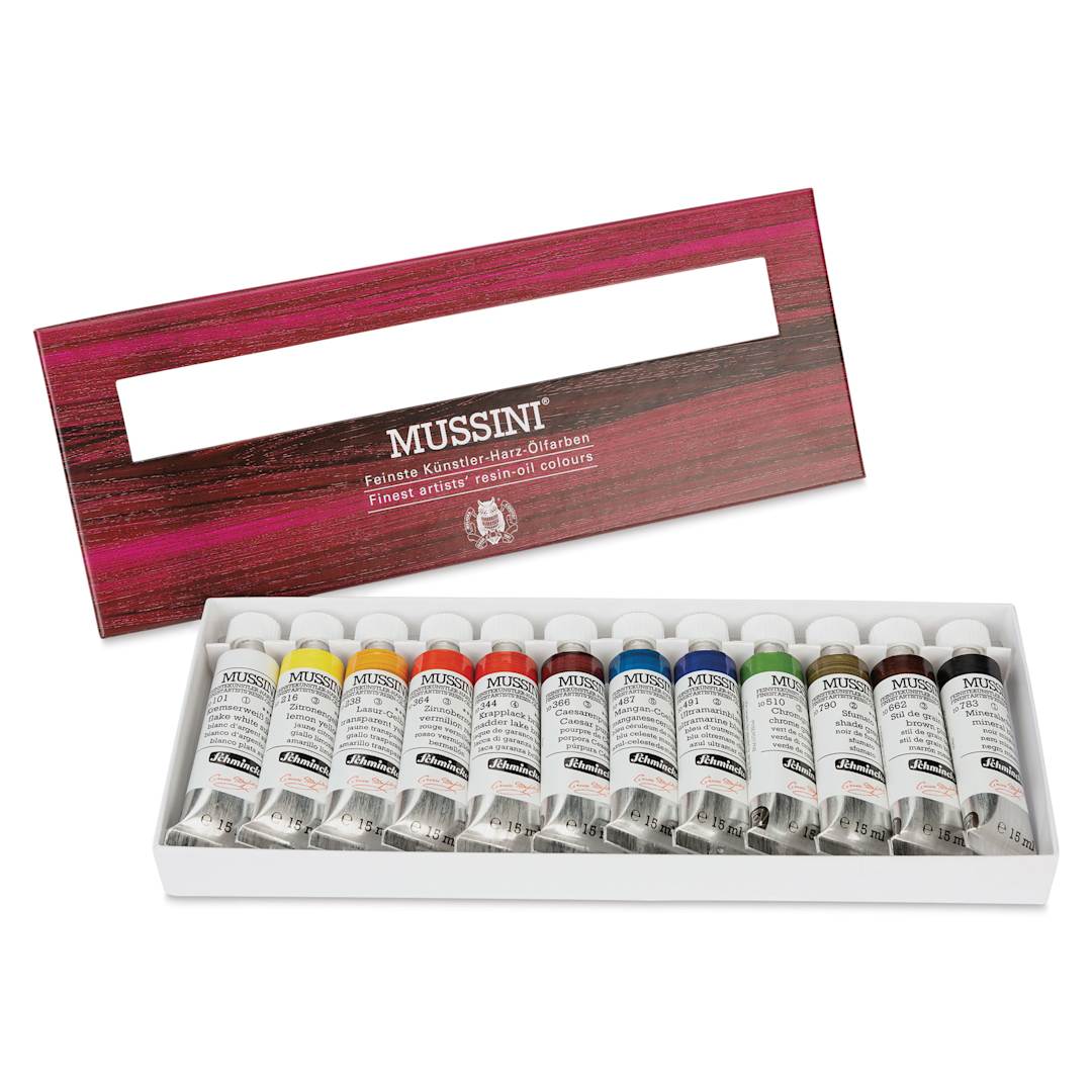 Open in modal - Schmincke Mussini Oil Color - Set of 12, Assorted Colors, 15 ml Tubes