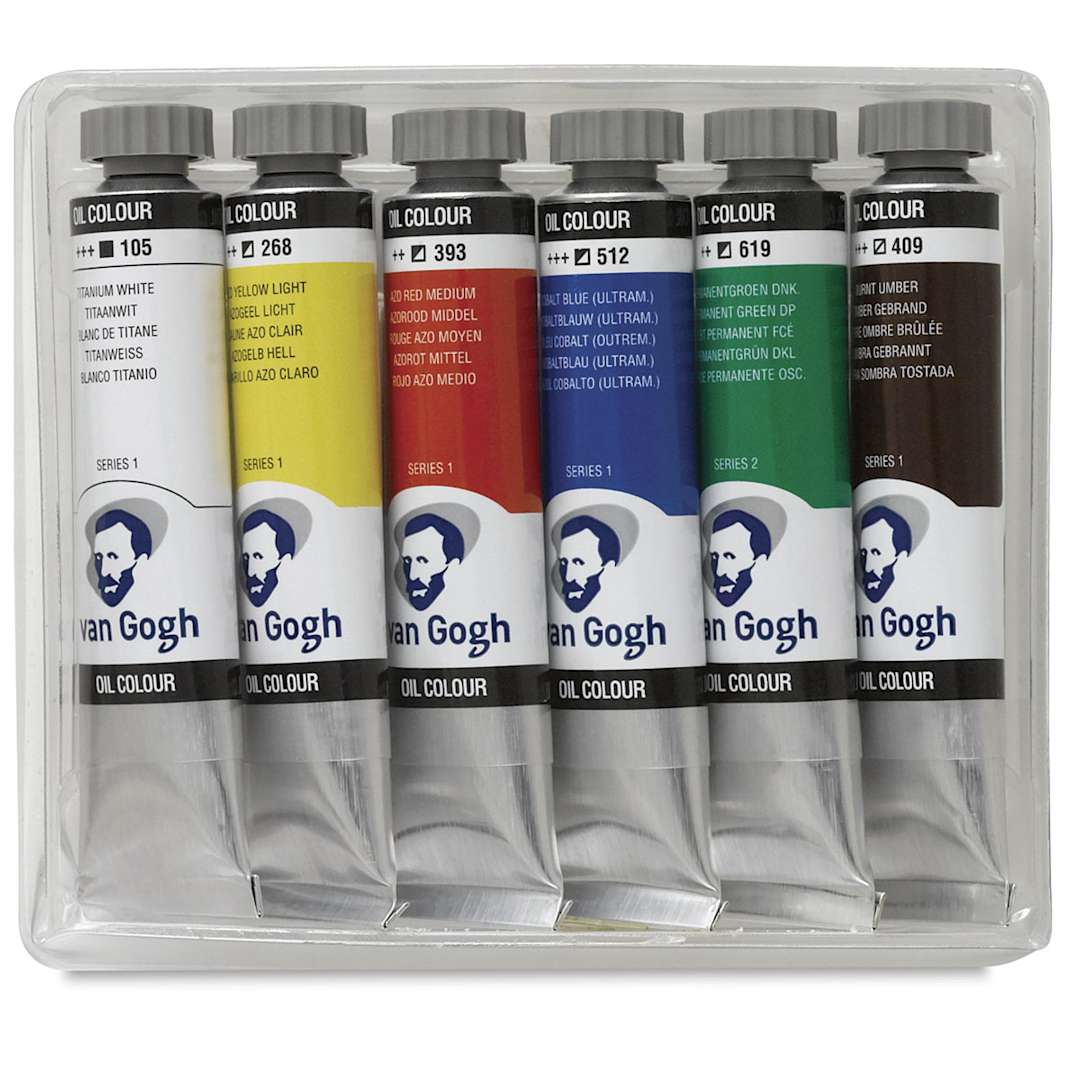 Open in modal - Van Gogh Oil Paints - Set of 6, Assorted Colors, 20 ml Tubes