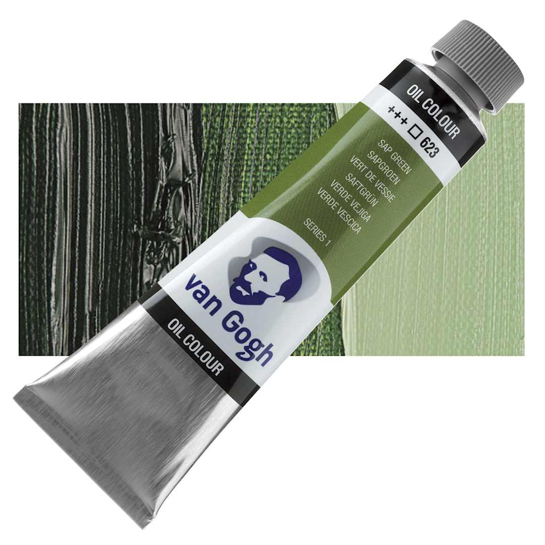 Open in modal - Van Gogh Oil Paint - Sap Green, 40 ml tube and swatch