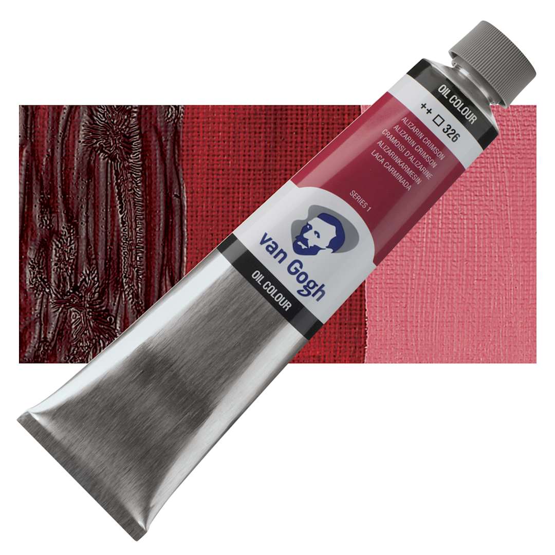 Open in modal - Van Gogh Oil Paint - Alizarin Crimson, 200 ml tube and swatch