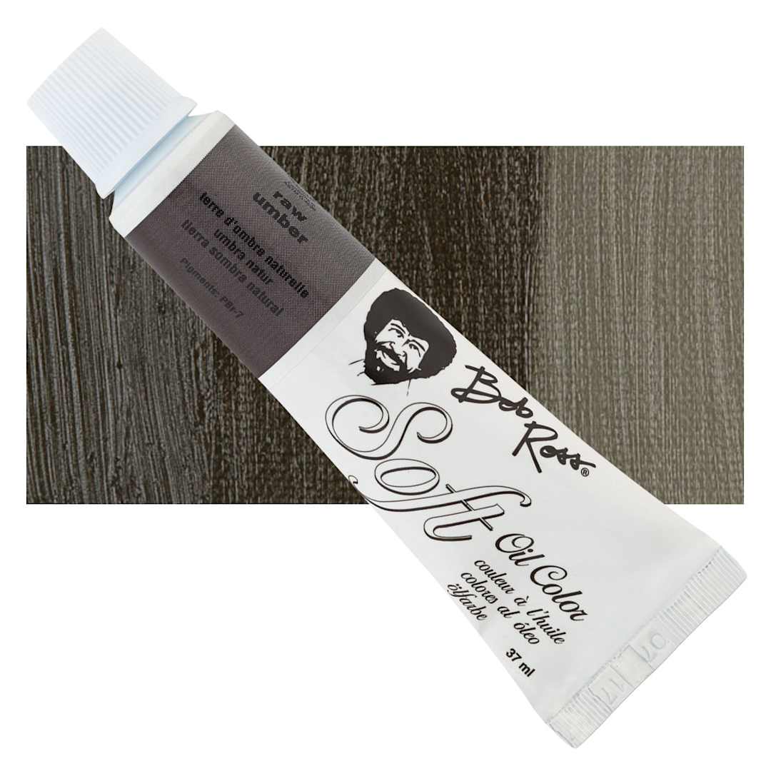 Open in modal - Bob Ross Soft Oil Color - Raw Umber, 37 ml tube and swatch