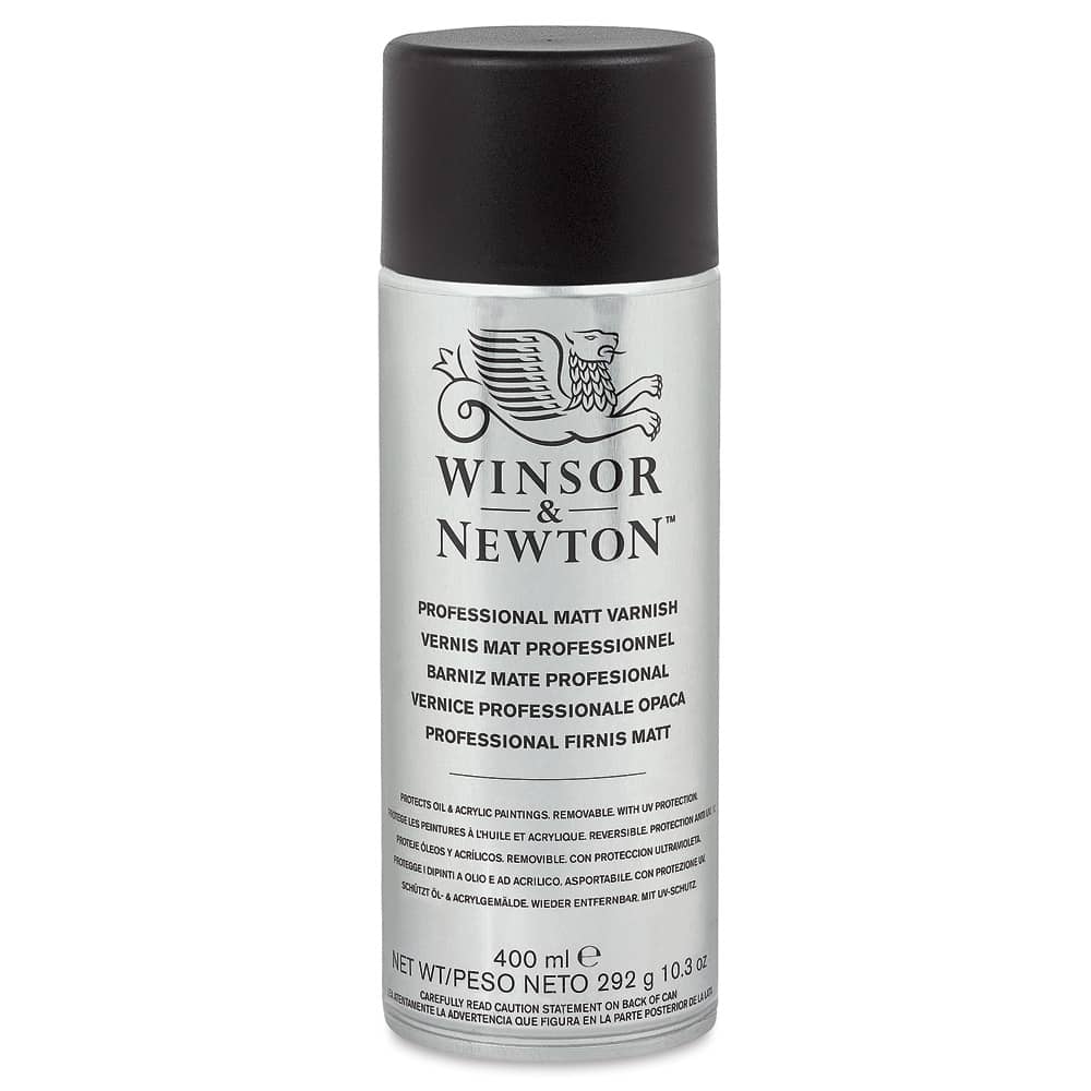 Open in modal - Winsor & Newton Artists' Spray Varnishes - Front of Matt Varnish spray can