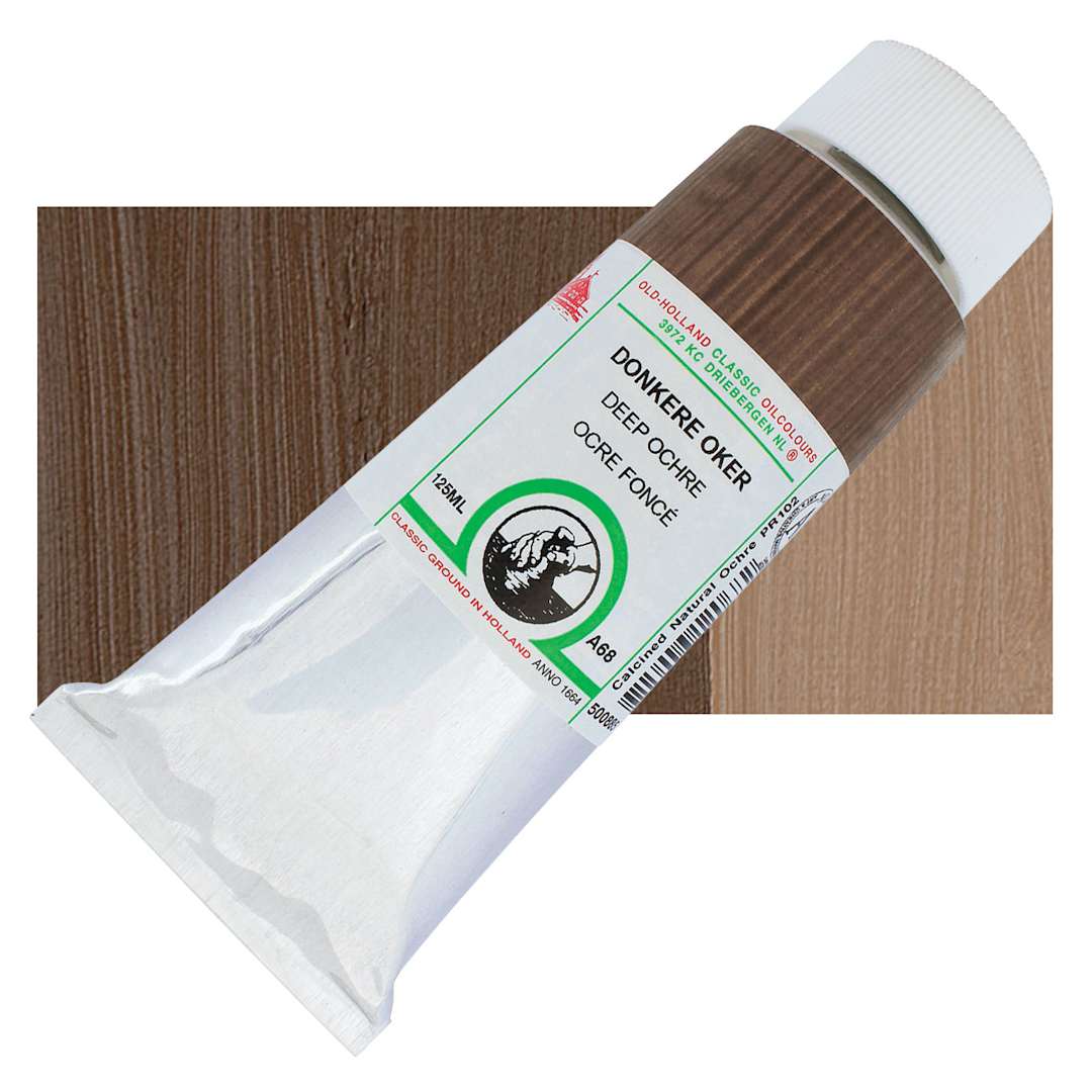 Open in modal - Old Holland Classic Oil Color - Deep Ochre, 125 ml tube and swatch