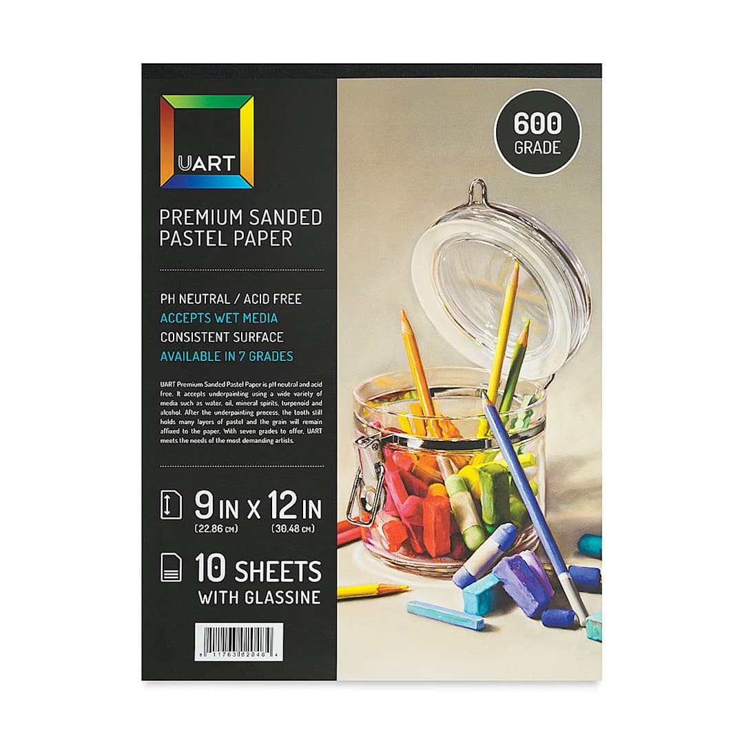 Open in modal - UArt Sanded Pastel Paper Pad - 600 Grit, 9" x 12", 10 Sheets, Beige