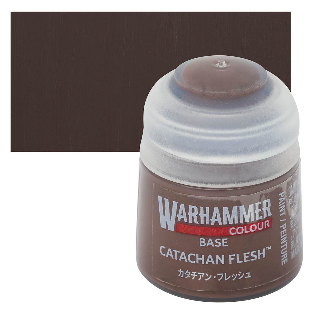 Open in modal - Warhammer Base Acrylic Paint - Catachan Flesh, 12 ml jar and swatch