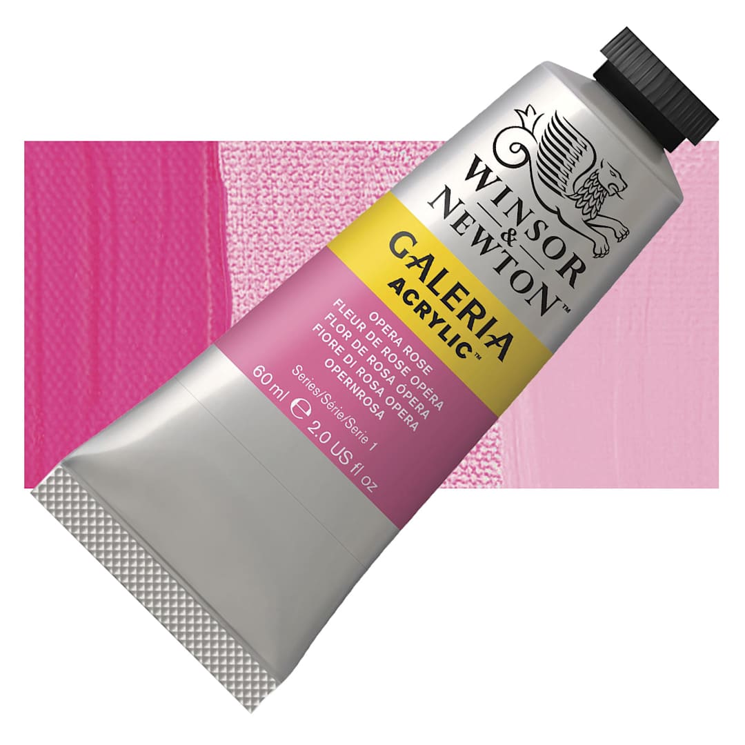 Open in modal - Winsor & Newton Galeria Flow Acrylic - Opera Rose, 60 ml and swatch