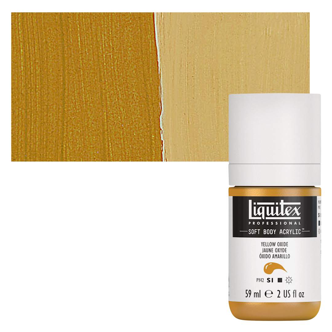 Open in modal - Liquitex Soft Body Artist Acrylic - Yellow Oxide, 59 ml bottle and swatch