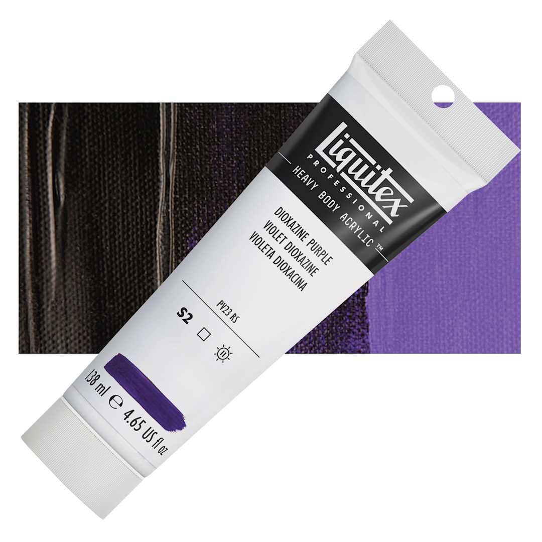 Open in modal - Liquitex Heavy Body Artist Acrylic - Dioxazine Purple, 4.65 oz Tube and swatch