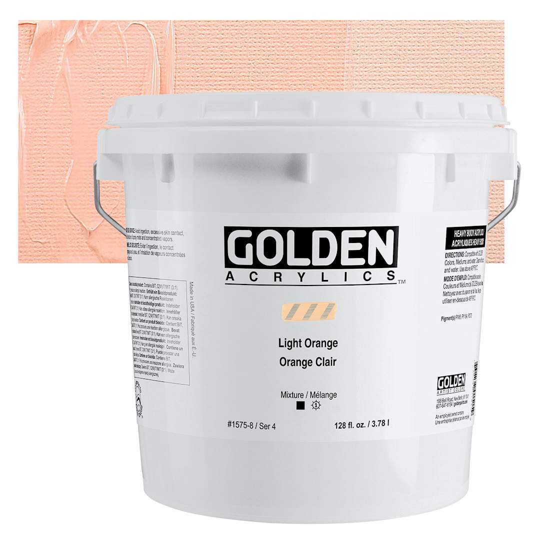 Open in modal - Golden Heavy Body Acrylic Paint - Light Orange, 128 oz Jar