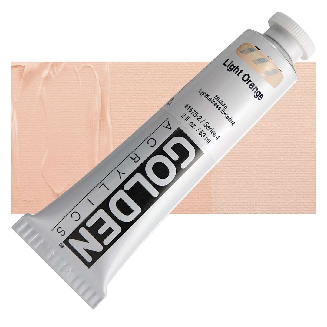 Open in modal - Golden Heavy Body Artist Acrylic - Light Orange, 2 oz and swatch