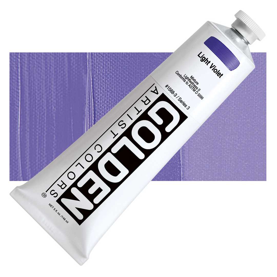 Open in modal - Golden Heavy Body Artist Acrylic - Light Violet, 5 oz tube and swatch