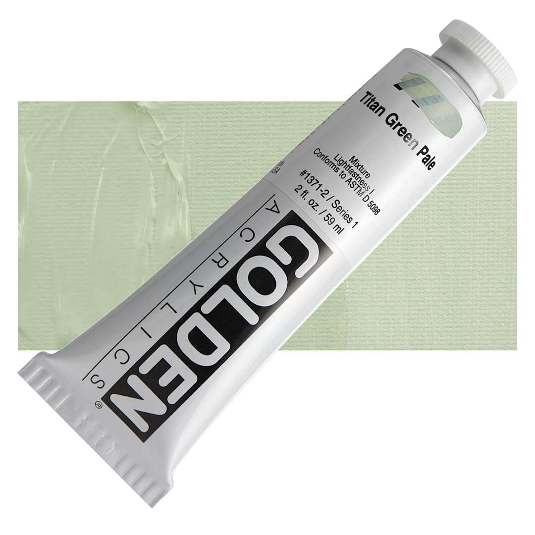 Open in modal - Golden Heavy Body Artist Acrylic - Titan Green Pale, 2 oz and swatch