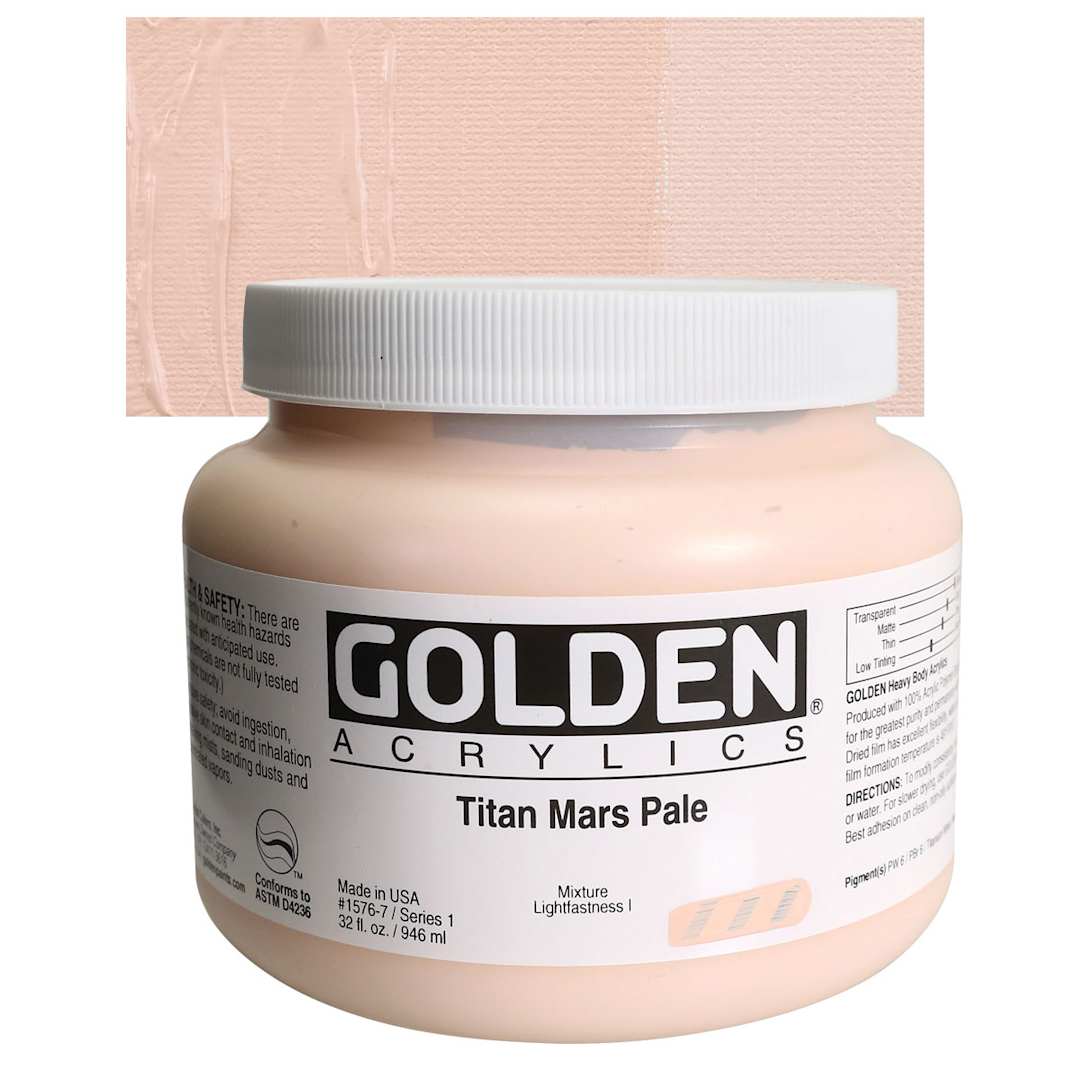 Open in modal - Golden Heavy Body Artist Acrylic - Titan Mars Pale, 32 oz and swatch