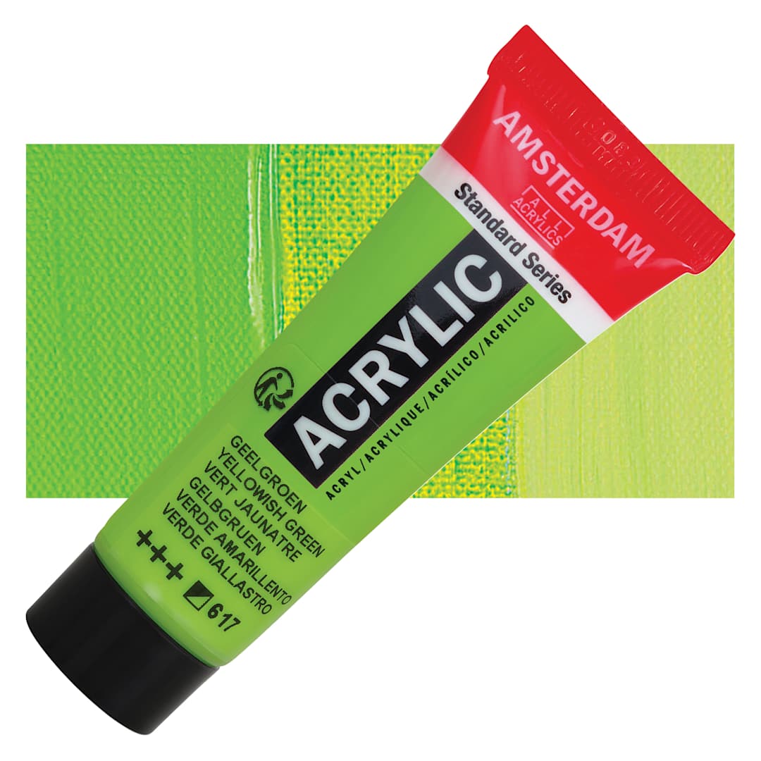 Open in modal - Amsterdam Standard Series Acrylic - Yellowish Green, 20 ml Tube and swatch