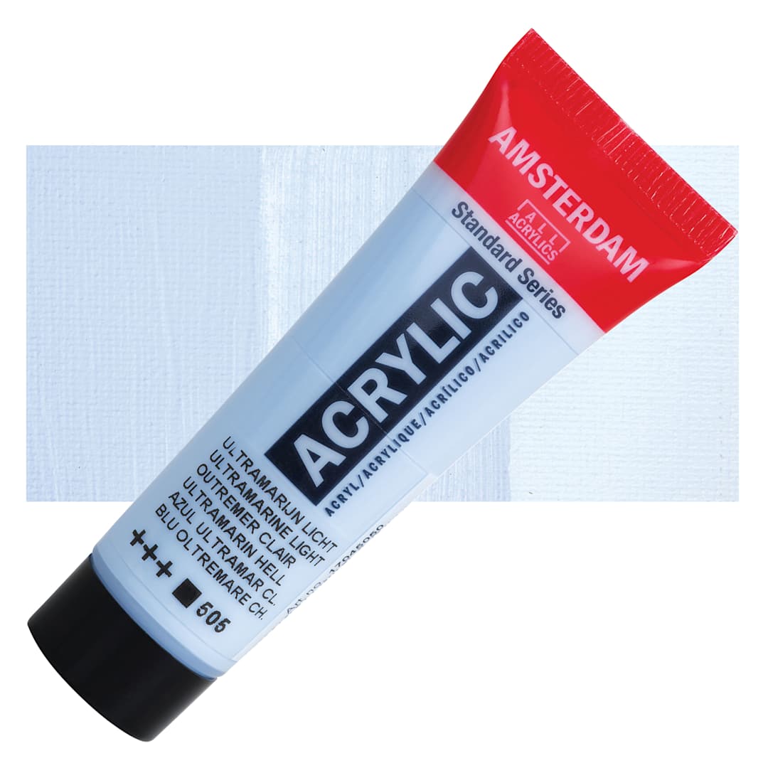 Open in modal - Amsterdam Standard Series Acrylic - Ultramarine Light, 20 ml Tube and swatch