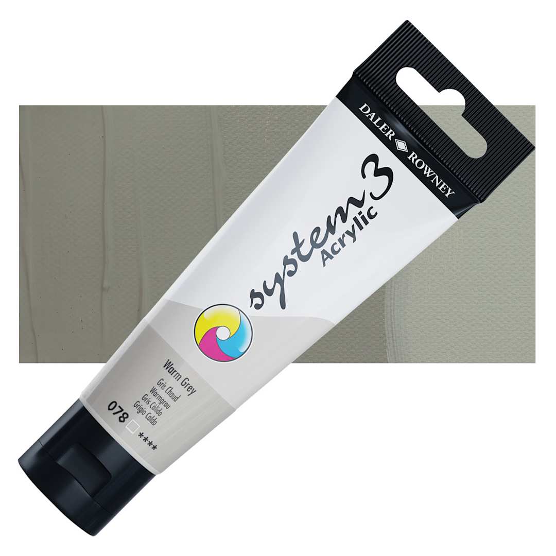 Open in modal - Daler-Rowney System3 Acrylic - Warm Gray, 59 ml tube and swatch