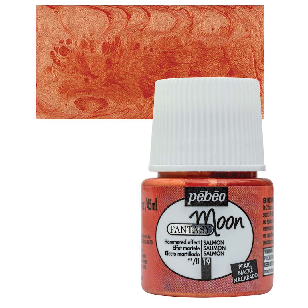 Open in modal - Pebeo Fantasy Moon Paint - Salmon, 45 ml bottle and swatch