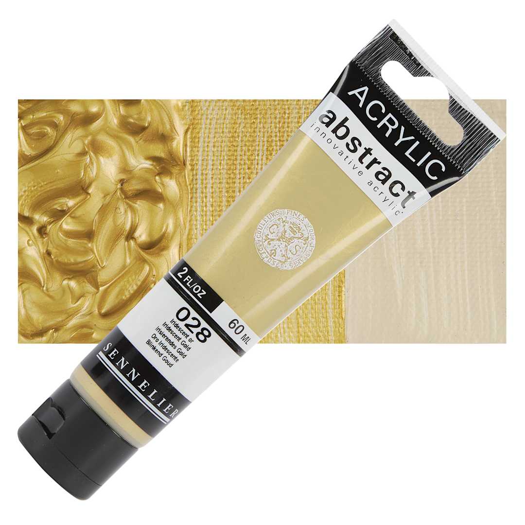 Open in modal - Sennelier Abstract Acrylic - Iridescent Gold, 60 ml tube and swatch