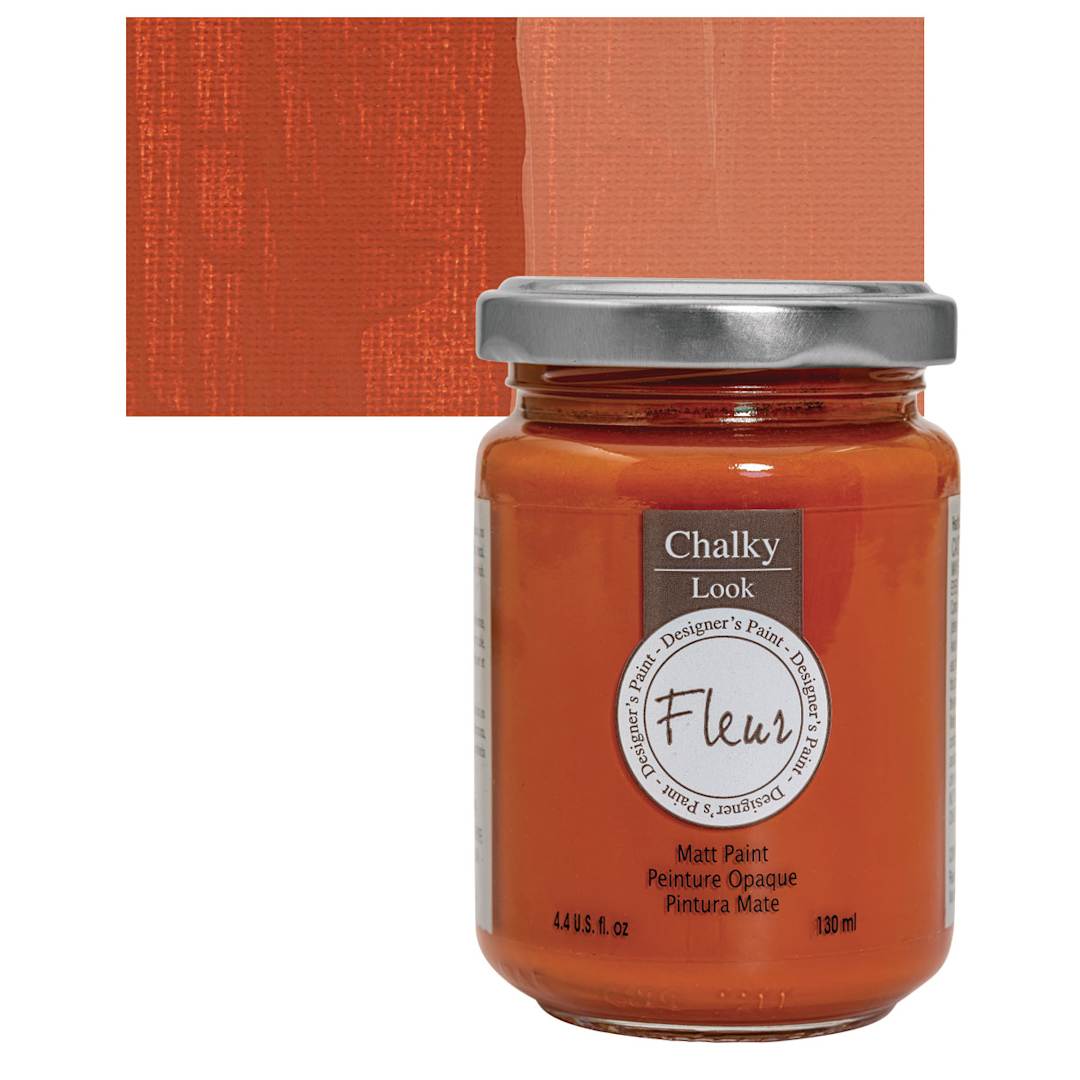 Open in modal - Fleur Chalky Look Paint - Rusty, 4.4 oz jar and swatch
