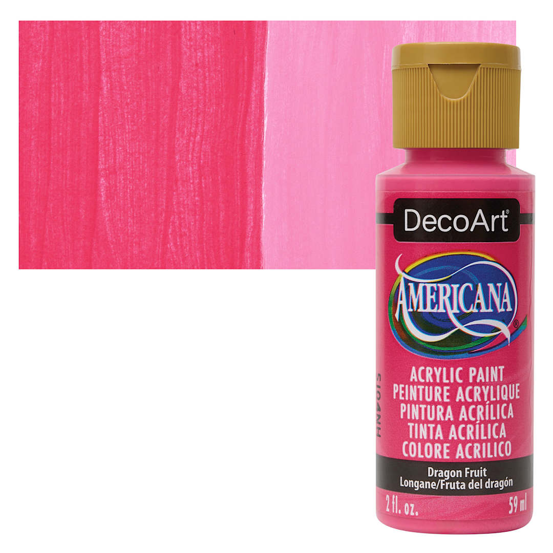 Open in modal - DecoArt Americana Acrylic Paint - Dragon Fruit, 2 oz bottle and swatch