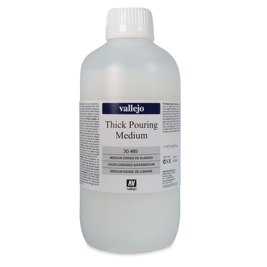 Open in modal - Vallejo Acrylic Pouring Medium - front of 1 liter Thick Medium bottle shown