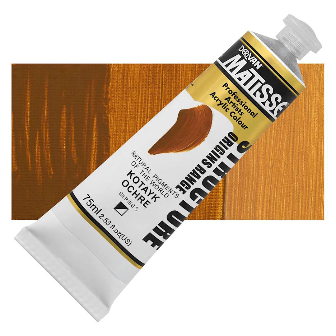 Open in modal - Matisse Structure Paint - Armenian Kotayk Ochre, 75 ml Tube and Swatch